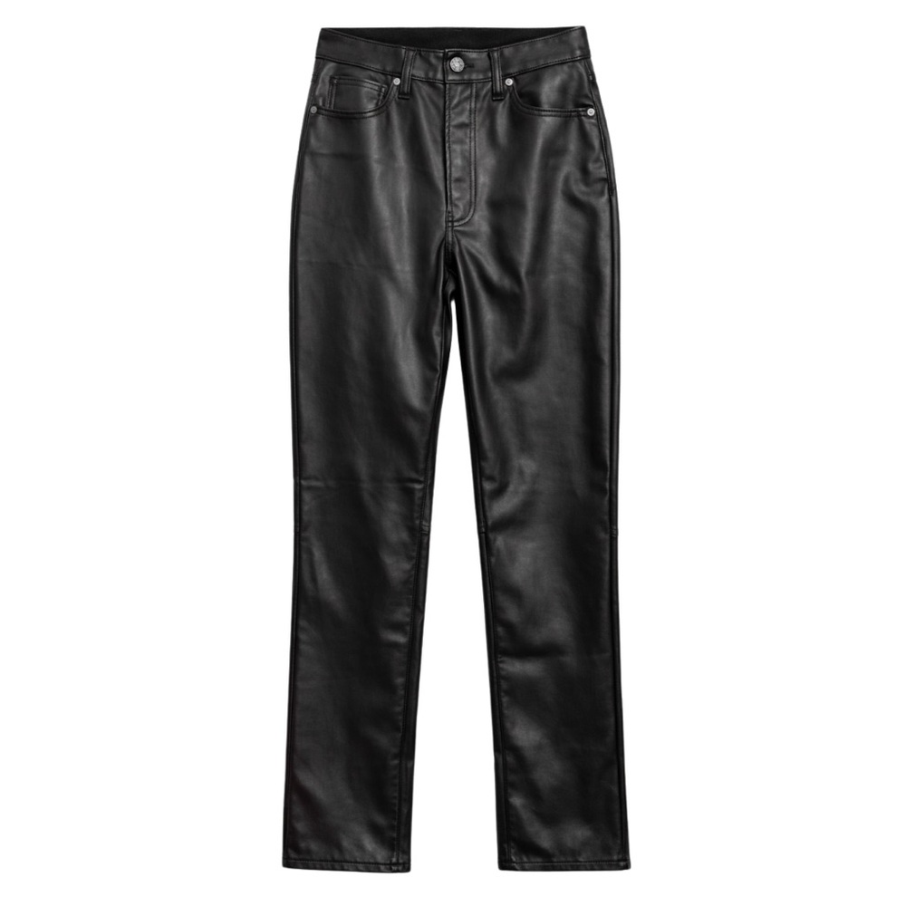 Gap Faux Leather Vintage Slim High Rise Pants Black Size 6 / 28 Straight Leg